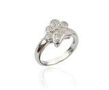 delete Sterling Silver Paw Print Ring