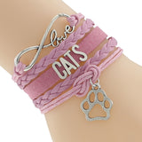 Women's cat bangle pink fashion bracelet, Women's pink Love your Cat fashion bracelet, Women's Cat bracelet