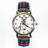 Bulldog Watch with Fabric Band